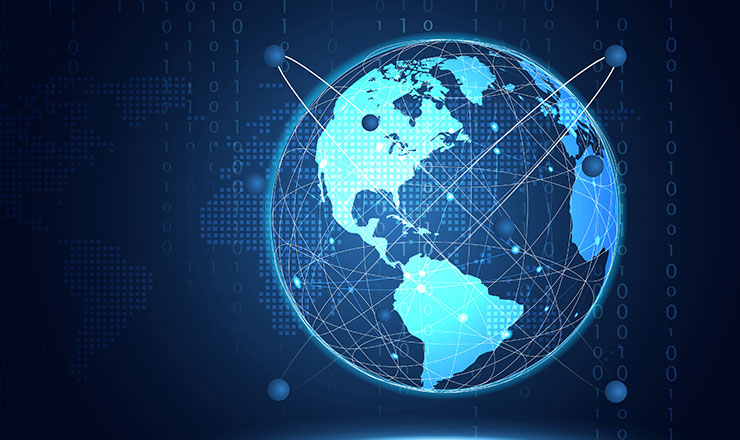 globe with satellites showing the latest trends in asset tracking