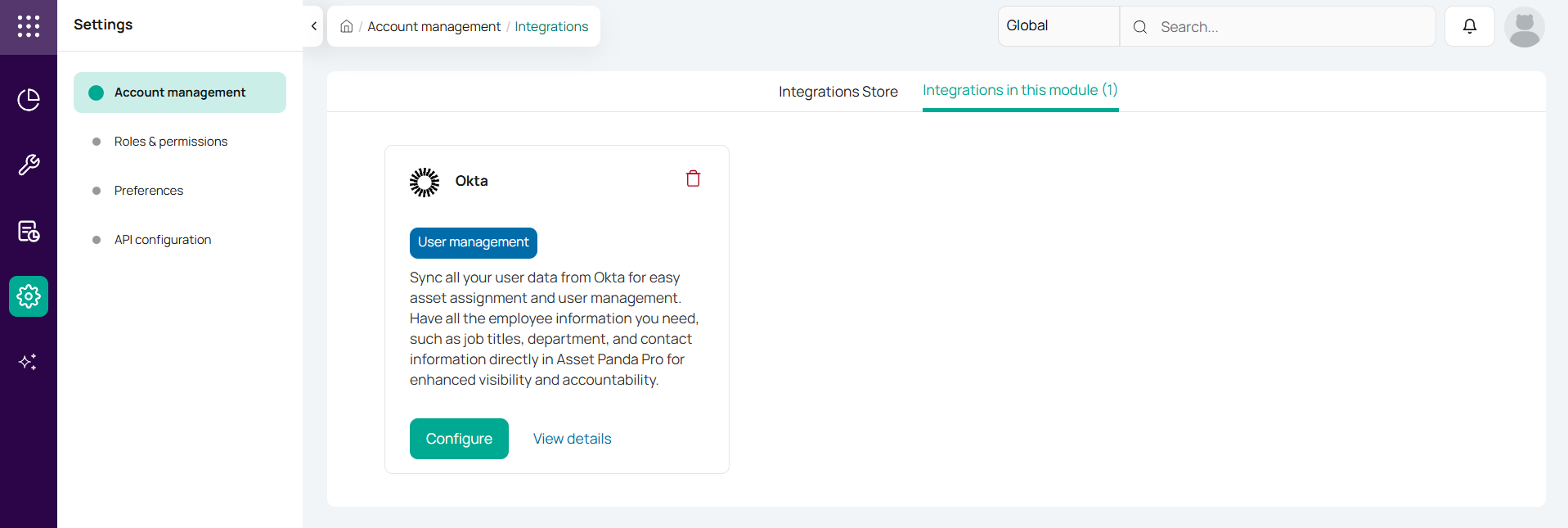 Asset Panda Pro SSO Okta Integration Step 1