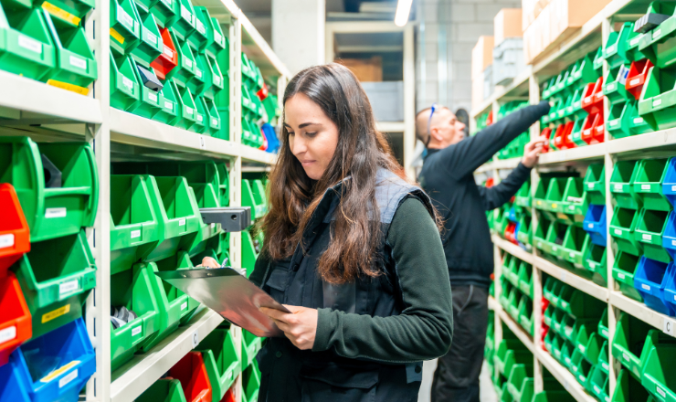 worker on clipboard learning how to improve inventory management