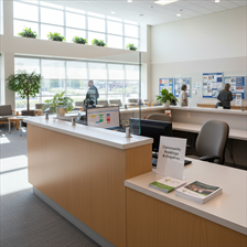 Municipal permit office lobby