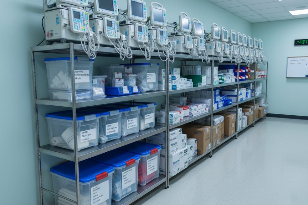 Medical equipment and supply shelves