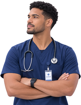 Nurse holding a tablet