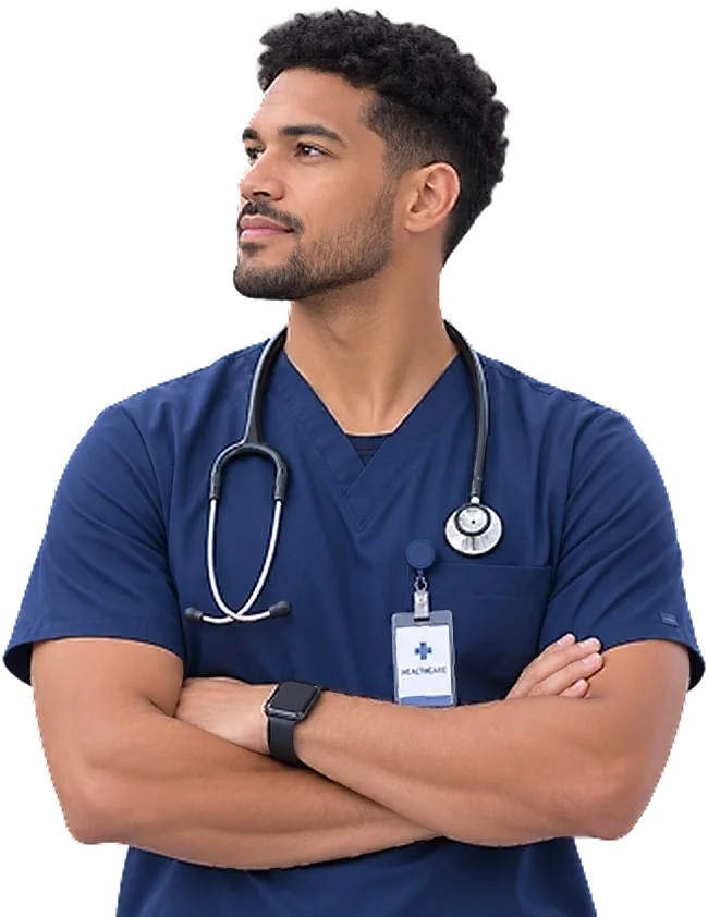 Nurse holding a tablet