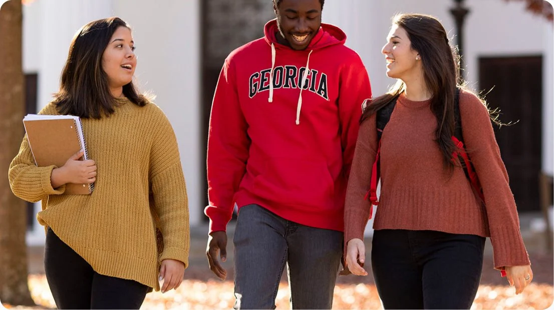 University of Georgia students walking on campus