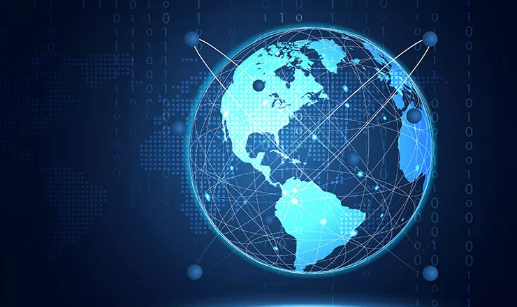 globe with satellites showing the latest trends in asset tracking
