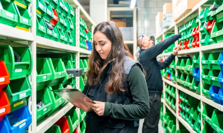 worker on clipboard learning how to improve inventory management