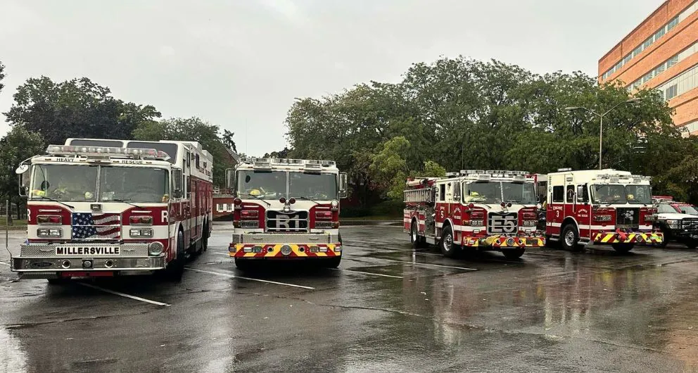 Blue Rock Fire Rescue trucks