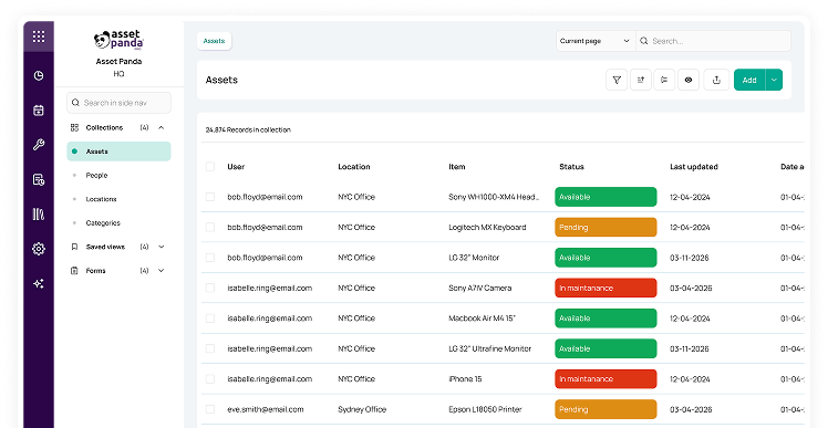 Inspection workflow screen