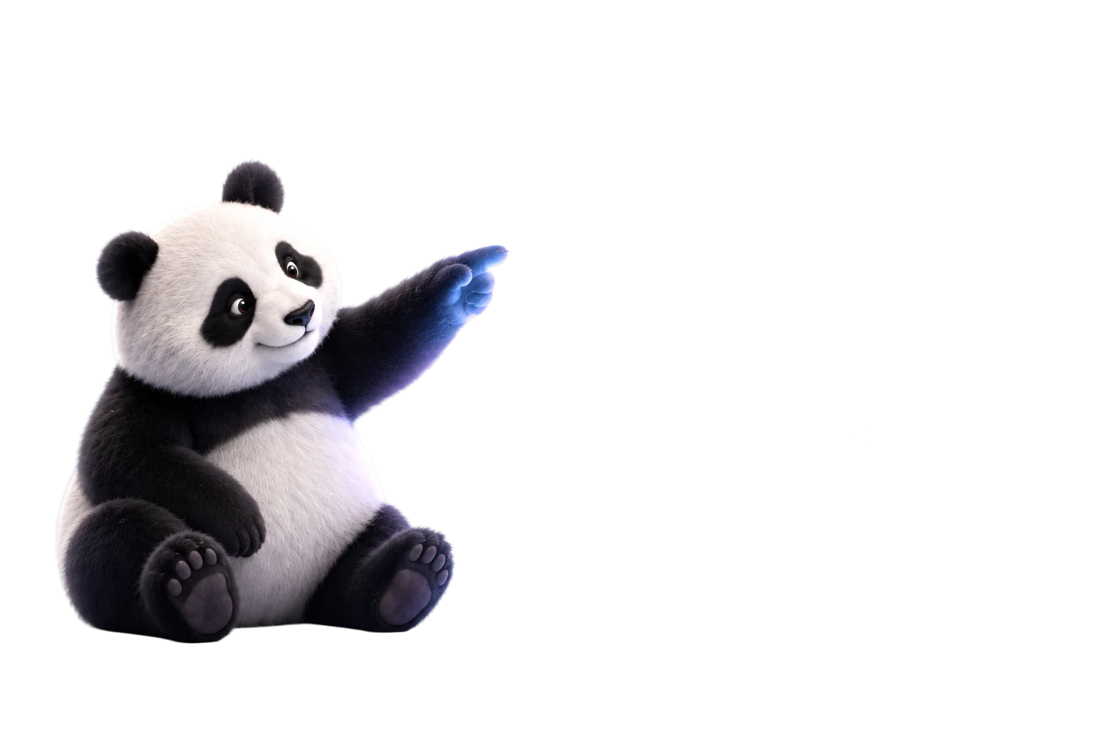 Asset Panda mascot pointing at Ursa AI
