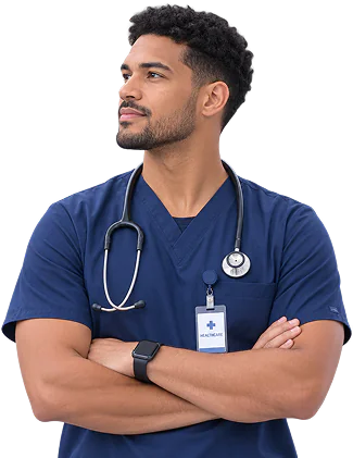 Nurse holding a tablet