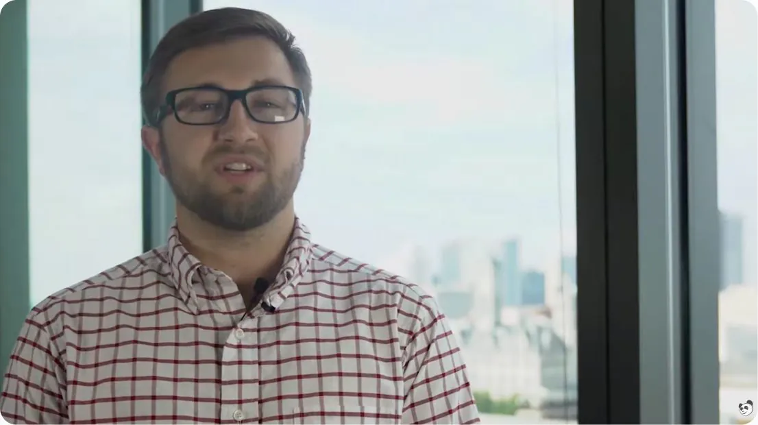 Logicforce team member speaking in an office